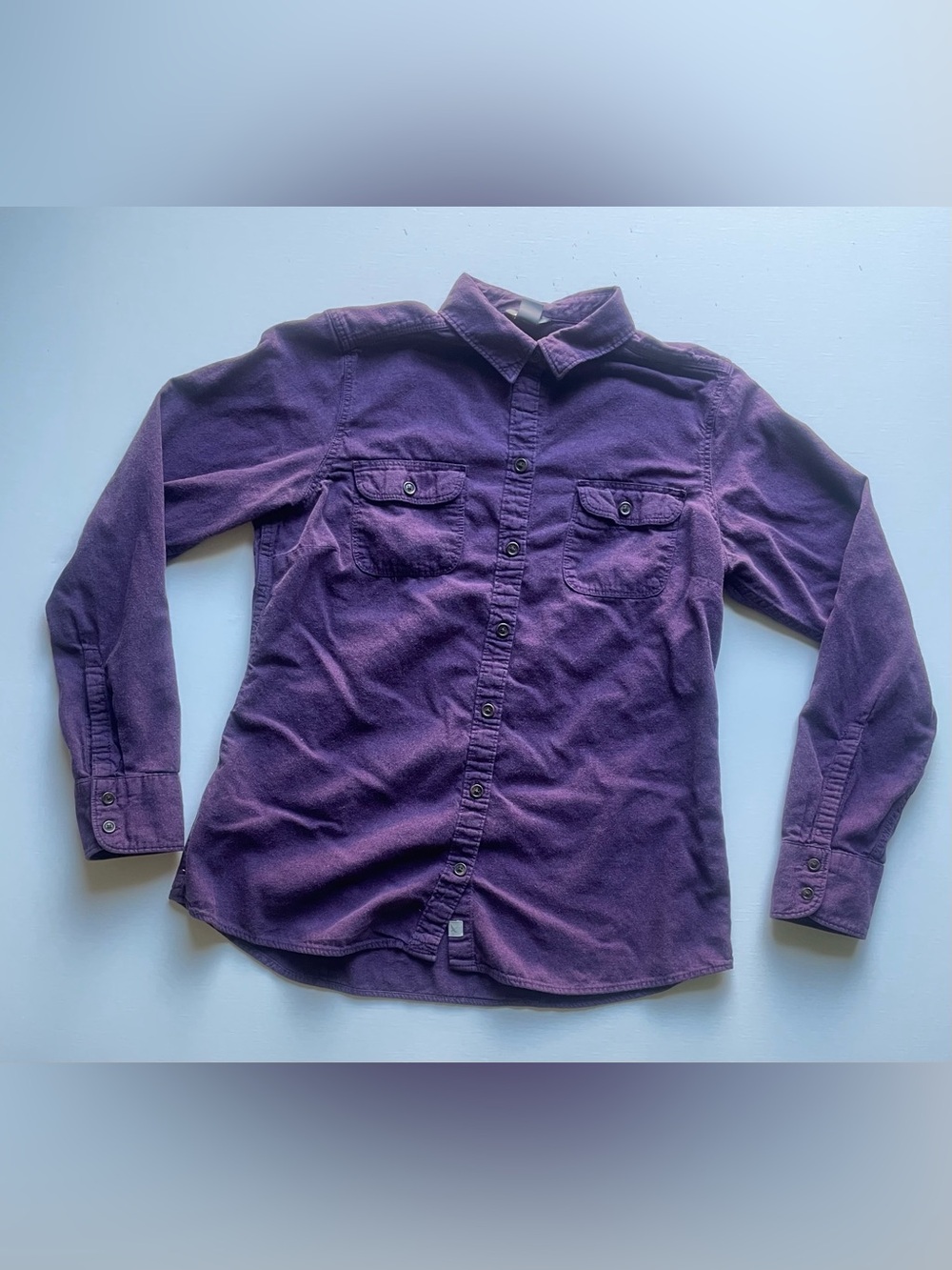 Eddie Bauer Women's Classic Fit Solid Button-Down Utility Shirt – Plum Purple